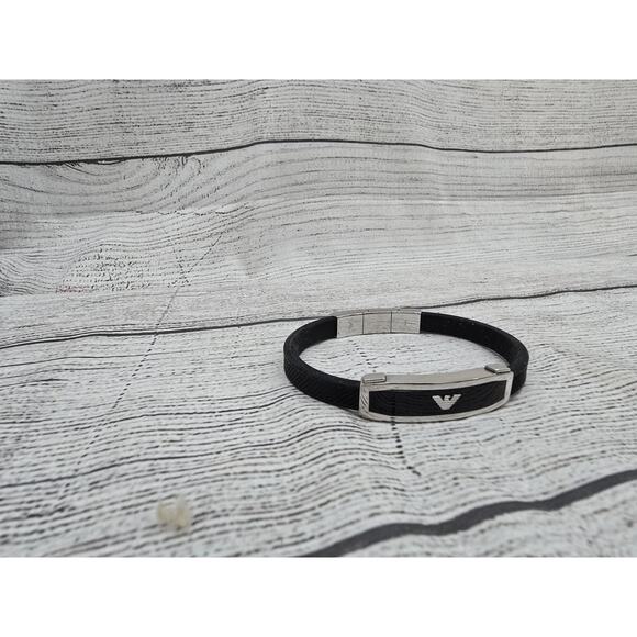 Emporio Armani Rubber & Steel Bracelet 37681 - Picture 4 of 13